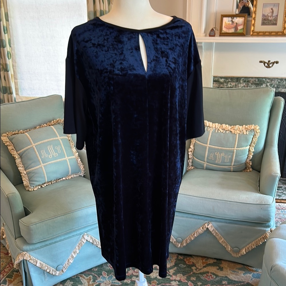 Elegant Navy Velvet Dress